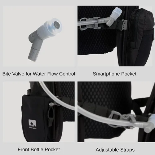 Miniatura 2 de Nathan Chaleco de hidratación para correr con bolsa de 2 litros incluida. Mochila con válvula de mordida para beber - Bolsillo compatible
