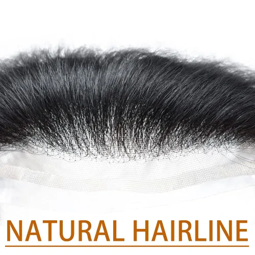 Miniatura 4 de Postizo frontal para hombres, extensión natural de la línea de cabello humano virgen para la frente, línea de cabello de repuesto para la frente, #1