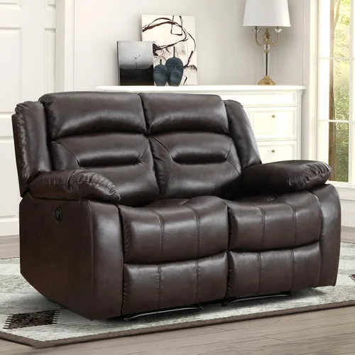 Miniatura 13 de EBELLO Sofá Reclinable Eléctrico de Piel Sintética para Dos Personas, Juego de Sofá Reclinable de 3 Asientos, Juego de Sillón Sofá Reclinable Marrón