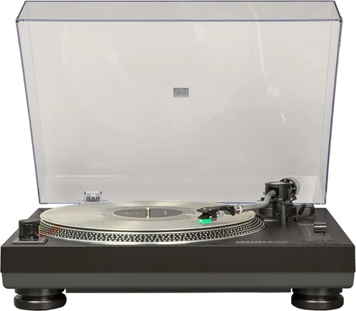 Crosley C100BT-BK - Tocadiscos Bluetooth con tracción por correa y contrapeso ajustable, color negro