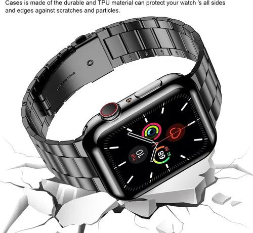 Miniatura 4 de Wolait Compatible con Apple Watch Band de 1.929 in 1.811 in 1.772 in 1.732 in 1.654 in 1.496 in 1.575 in 1.614 in, correas de acero inoxidable