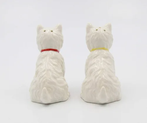 Miniatura 4 de Juego de salero y pimentero de cerámica de porcelana fina West Highland White Terrier Western Terrier Westie Dog Shamrocks Salero y Pimentero, 2-7/8