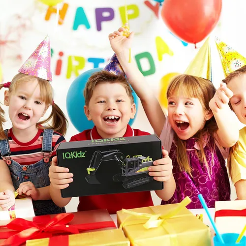 Miniatura 6 de IQKidz - Juguetes de excavadora con control remoto para niños de 4 a 7 años - Mejor regalo de cumpleaños para niños de 3, 5, 8, 9, 10+, vehículos