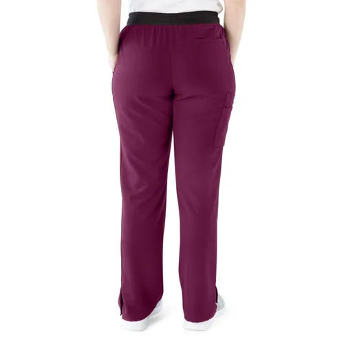 Miniatura 22 de ave. Varick - Pantalón médico de tiro medio para mujer, pierna recta, seis bolsillos, color azul caribeño, talla S
