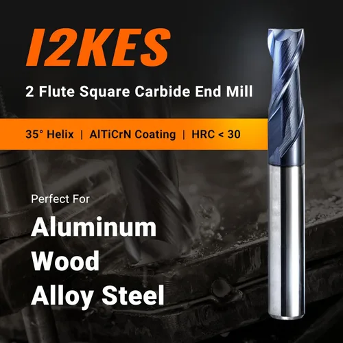 Miniatura 3 de ACCUT I2KES - Fresa cuadrada de carburo de 2 flautas de 1/8 pulgadas, broca de fresado para aluminio, acero, cobre, plástico y aleaciones, hélice