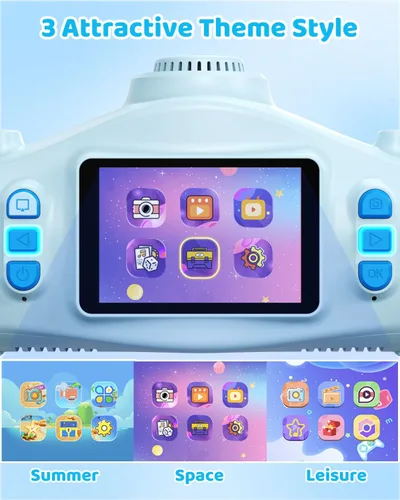 Miniatura 12 de Cámara para niños con proyector, videocámara de video digital 1080P, cámara fotográfica de 48 MP, cámara portátil para niños pequeños, regalo de Azul