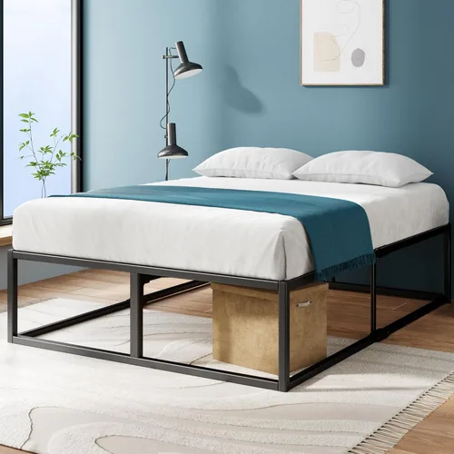 Miniatura 19 de Zinus Joseph - Marco de cama de plataforma de 10 pulgadas, soporte de listones de madera, no necesita somier, embalaje ecológico WonderBox(TM)