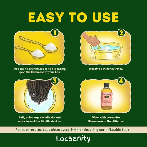 Miniatura 5 de Locsanity Detox para el cuero cabelludo de rastas - Polvo de limpieza profunda para rastas, acondicionador limpiador - Limpiador natural