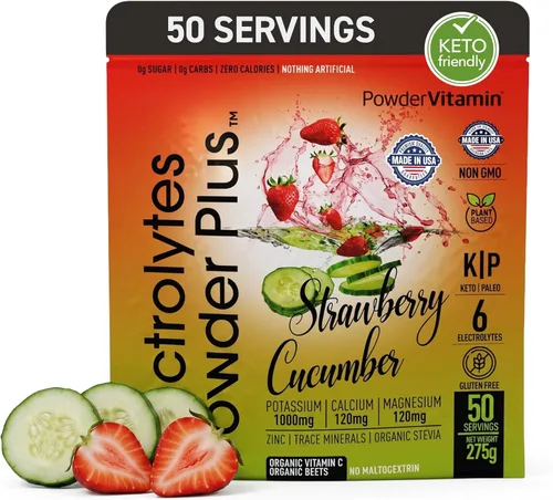 Miniatura 46 de Polvo de Electrolitos Plus (50 porciones), 0 calorías Keto, 0 azúcar, sin maltodextrina, 1000 mg de potasio, 120 mg de calcio, 120 mg de magnesio