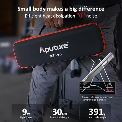 Miniatura 7 de Aputure MT Pro, RGBWW Mini tubo de luz, 36 píxeles mapeables, 7.5W 2000K to10000K,9 sistema de batería incorporado FX con rejilla y trípode