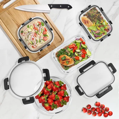 Miniatura 3 de Sorbus - Recipientes de vidrio para comidas preparadas, recipientes reutilizables para comidas preparadas aptos para lavavajillas y horno