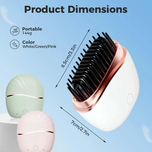 Miniatura 7 de Mini alisador, nuevo peine alisador portátil recargable inalámbrico, calentamiento rápido con tres controles de temperatura, peine de viaje con Rosa