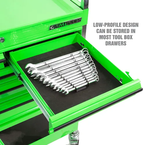 Miniatura 6 de OEMTOOLS 22176 Pro Organizador Magnético de Llaves, Riel de Almacenamiento para 12 Llaves, Organizadores de Cajón de Herramientas SAE y Métricas