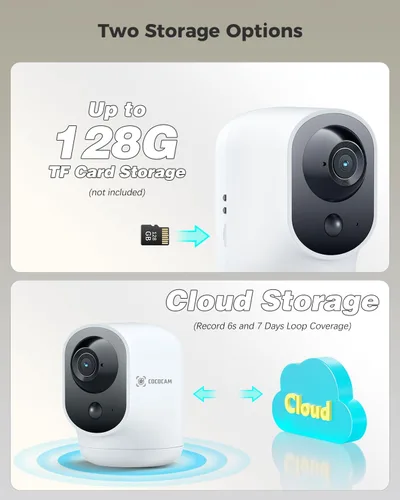 Miniatura 6 de COCOCAM Cámara de Seguridad 2K para Interiores Pan/Tilt con Batería de 5200mAh, Cámara WiFi, Inalámbrica para Monitor de Bebé/Mascota/Seguridad