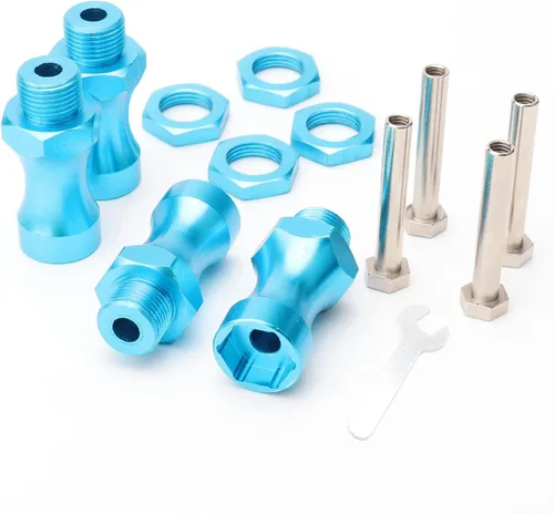 Miniatura 8 de Paquete de 4 adaptadores de conversión de cubo hexagonal de aluminio de 0.472 in a 0.669 in para 1/8 1/10 RC piezas de actualización de automóvil