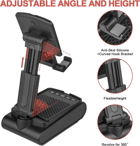 Miniatura 5 de Regalos para hombres, soporte para teléfono celular con altavoz Bluetooth inalámbrico, sonido envolvente HD para el hogar y al aire libre