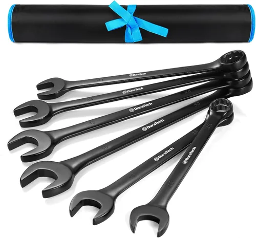 Miniatura 8 de DURATECH Juego de llaves combinadas jumbo, SAE, 6 piezas, 1-3/8 pulgadas a 2 pulgadas, acero CR-V, revestimiento electroforético negro, con bolsa