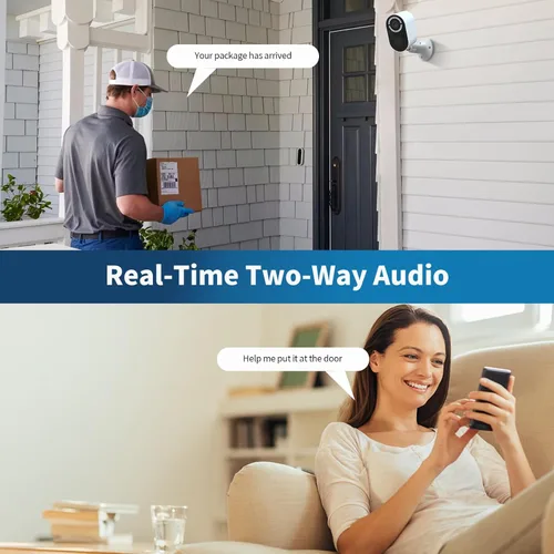 Miniatura 2 de Cámaras de seguridad inalámbricas para exteriores, cámara WiFi alimentada por batería 2K con detección de movimiento AI, alarma de sirena de foco