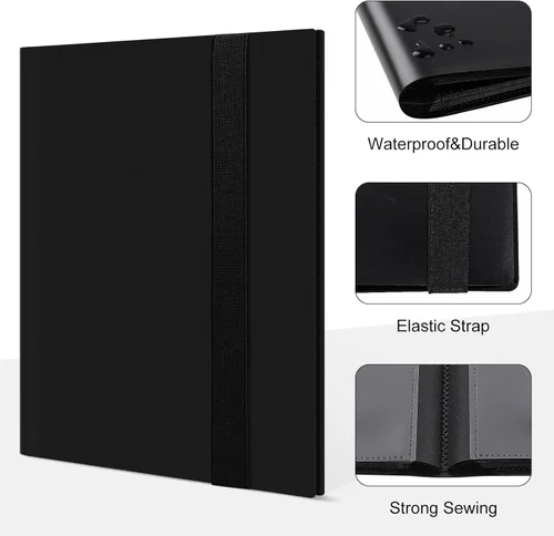 Miniatura 3 de Carpeta de cartas de 4 bolsillos para 160 fundas, carpeta de cartas álbum para colección de cartas intercambiables para cartas deportivas, cartas