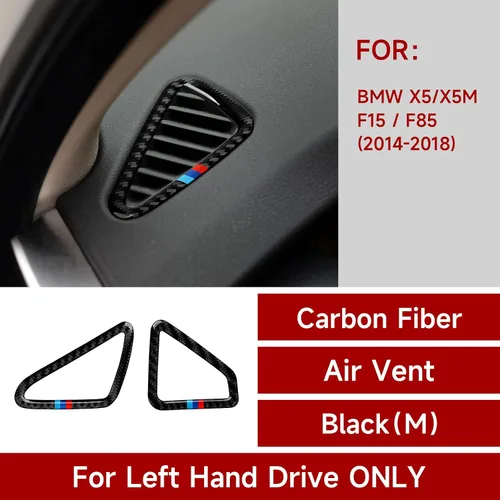 Miniatura 3 de Calcomanía de fibra de carbono para automóvil, compatible con BMW X5 X6 F15 F16 Accesorios interiores (negro)