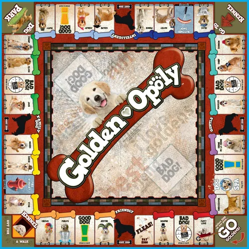 Miniatura 4 de Late for The Sky Golden Retriever-Opoly Dog - Juego de mesa de estrategia familiar para 2 a 6 jugadores, a partir de 8 años, juego estilo opoli