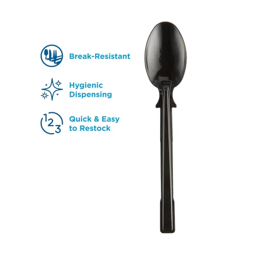 Miniatura 2 de SmartStock - Cuchara – 40 cucharaditas – Desechable – Negro – 24 / Caja – 1 unidad