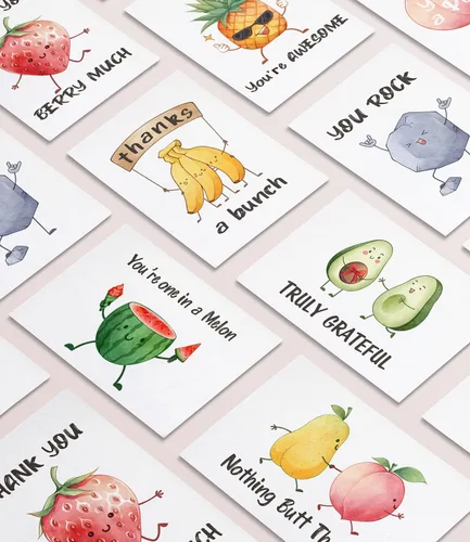 Miniatura 4 de 32 divertidas tarjetas de agradecimiento con sobres y calcomanías, divertidas tarjetas de felicitación de 4 x 6 pulgadas, juego surtido en caja a