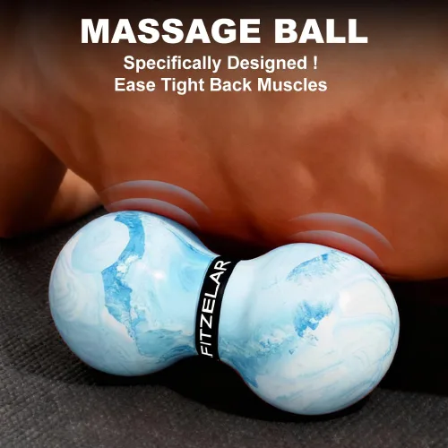 Miniatura 5 de FITZELAR Bola de masaje doble Lacrosse para liberación miofascial, Certificación SGS, masaje de tejido profundo para cintura, espalda, pies, terapia