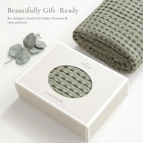 Miniatura 5 de Konssy Manta de Bebé de Gofre - Suave y Acogedora Manta de Arrullo para Guardería, Manta Ligera para Niños Pequeños para Niños y Niñas, Ideal