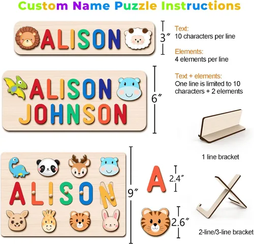 Miniatura 8 de Rompecabezas de nombre personalizado para niños, regalo de juguetes personalizados para bebés, rompecabezas de nombre personalizados para niños
