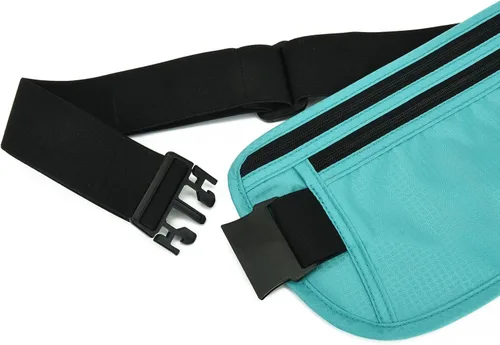 Miniatura 58 de DAITET Cinturón de dinero, soporte para pasaporte, cartera de viaje oculta segura con bloqueo RFID, riñonera encubierta (negro), Negro, Rfid