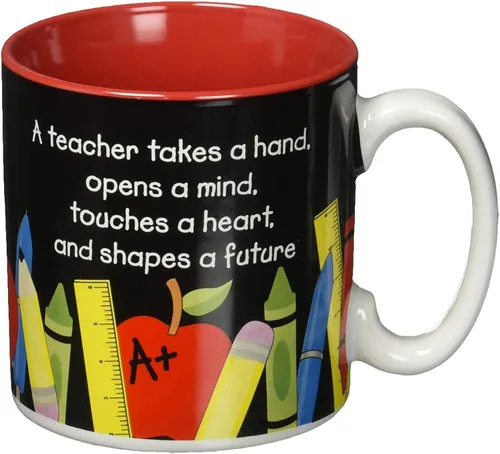 Miniatura 2 de Taza de café #1 de 13 onzas con lápiz, reglas, crayones y detalles de bolígrafo, regalo económico para profesores