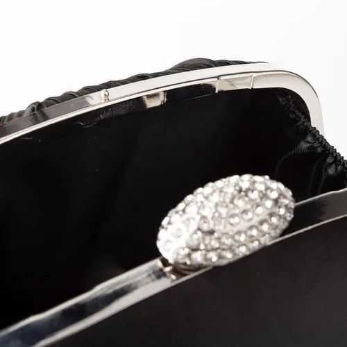 Miniatura 6 de Simcat Bolso de mano para mujer, bolso de satén plisado para mujer, bolso de mano con lazo plisado con cadena para graduación, boda, fiesta de noche