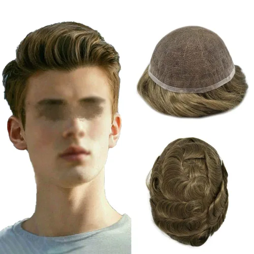 Miniatura 89 de PUNRU HAIR Completo Swiss Lace Toupee para hombres Sistema de cabello humano real Sistema de reemplazo de cabello humano para hombre Toupee