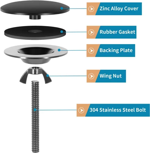 Miniatura 2 de Juego de 3 fundas para orificios para fregadero de cocina de 2 pulgadas, tapón de orificio para grifo de acero inoxidable, tapa de orificio