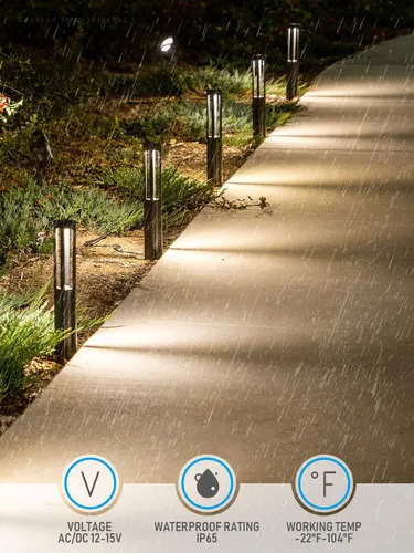 Miniatura 4 de LEONLITE Paquete de 10 luces LED de camino de paisaje de bajo voltaje, luces LED de camino de bolardo, iluminación de paisaje al aire libre de 3 W