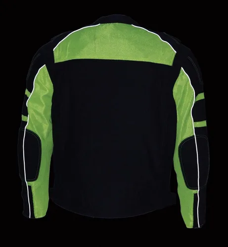 Miniatura 4 de De los hombres moto negro/verde malla chamarra de montar w/chaqueta Lluvia extraíble Liner Regular), s, Regular