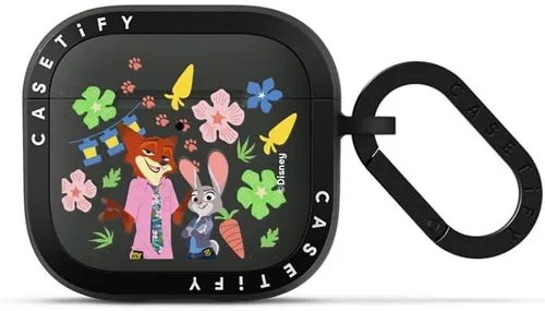 Miniatura 51 de CASETiFY AirPods Pro (1ª/2ª Gen) Estuche Bounce con Anillo [Colaboración Frozen] - Copo de Nieve de Anna - Taupe Mate