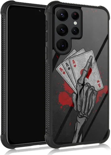Miniatura 8 de ZHEGAILIAN Funda compatible con Samsung Galaxy S22 Ultra, patrón trasero negro con esquinas que absorben los golpes, diseño de TPU suave, funda
