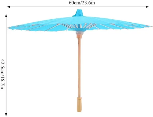 Miniatura 4 de Haofy Paraguas de papel para sombrilla, paraguas de papel en blanco para decoración de niños, pintura a mano, manualidades, decoración de boda, Azul