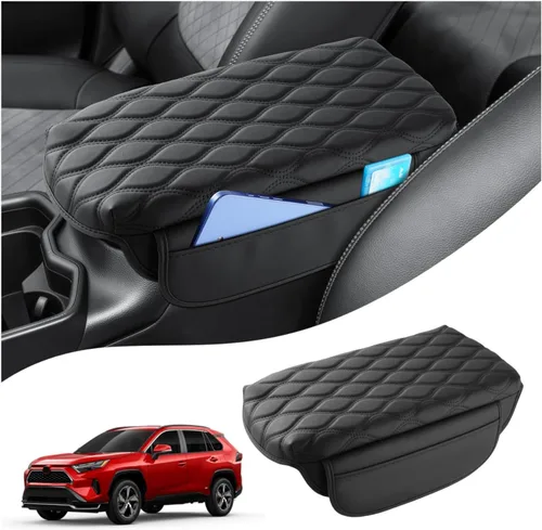 Miniatura 9 de Autorder Cubierta de Consola Central para Accesorios Toyota RAV4 2019-2022 2023 2024 2025 Cubierta de Reposabrazos Anti-Rayones Almohadilla