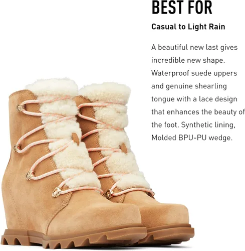Miniatura 3 de SOREL Joan of Arctic Wedge III - Botas de cuña de gamuza impermeables para mujer