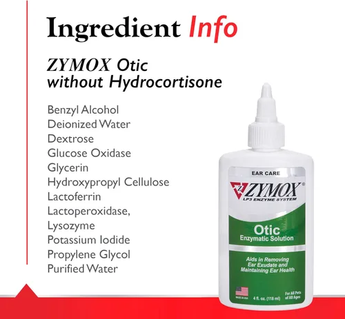Miniatura 6 de Tratamiento ótico para mascotas Zymox, sin hidrocortisona, 4 onza
