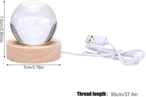 Miniatura 2 de C&M Luz nocturna de bola de cristal cósmico 3D, lámpara de figura de planeta cósmico, bola de cristal decorativa, pisapapeles, decoración