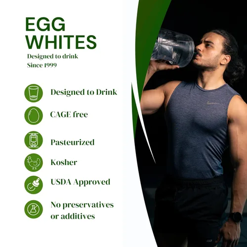 Miniatura 4 de Egg Whites International - Proteína líquida 100% pura de clara de huevo diseñada para beber. AHORA 100% SIN JAULA (1 galón)
