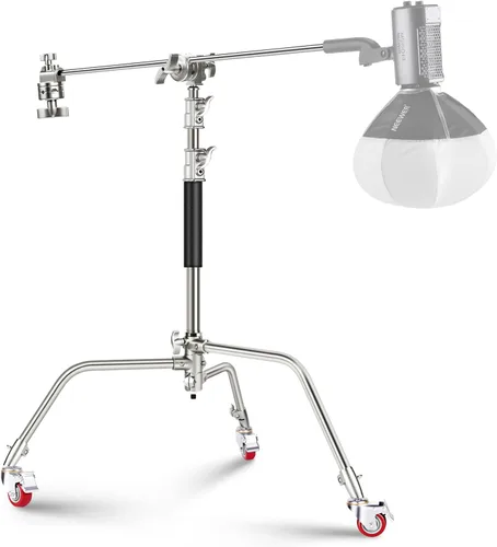 Miniatura 9 de NEEWER Soporte profesional en C resistente de acero inoxidable 100% con brazo de pluma, altura máxima de 10.5 pies, soporte de luz para fotografía