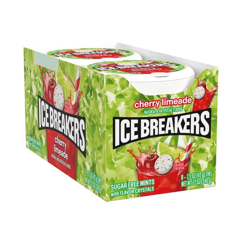 Miniatura 2 de Ice Breakers latas de mentas sin azúcar sabor cereza y limonada, 1.5 oz (8 unidades)