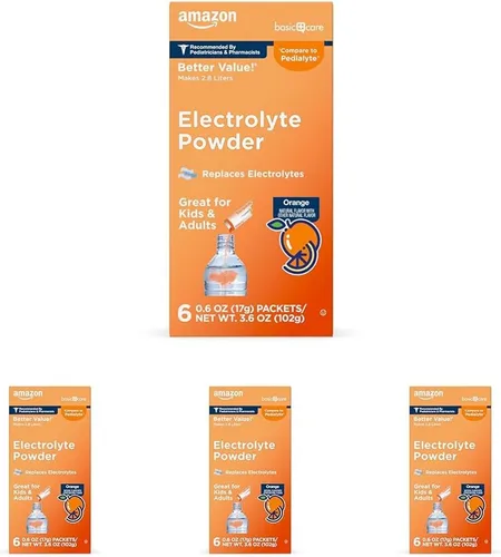 Miniatura 10 de Amazon Basic Care Paquetes de electrolitos en polvo para niños y adultos, sabor a cereza, 6 unidades (paquete de 1)