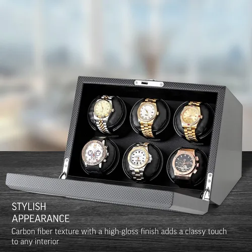 Miniatura 2 de Bobinador de reloj para 6 relojes automáticos con opción de parada del motor y compartimento de batería