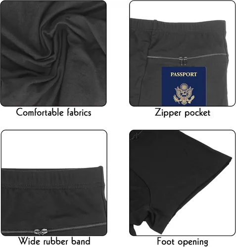 Miniatura 3 de LUEXBOX 4 Packs Pocket Underwear for Men with Secret Hidden Pocket, Travel Boxer Brief, (Black)